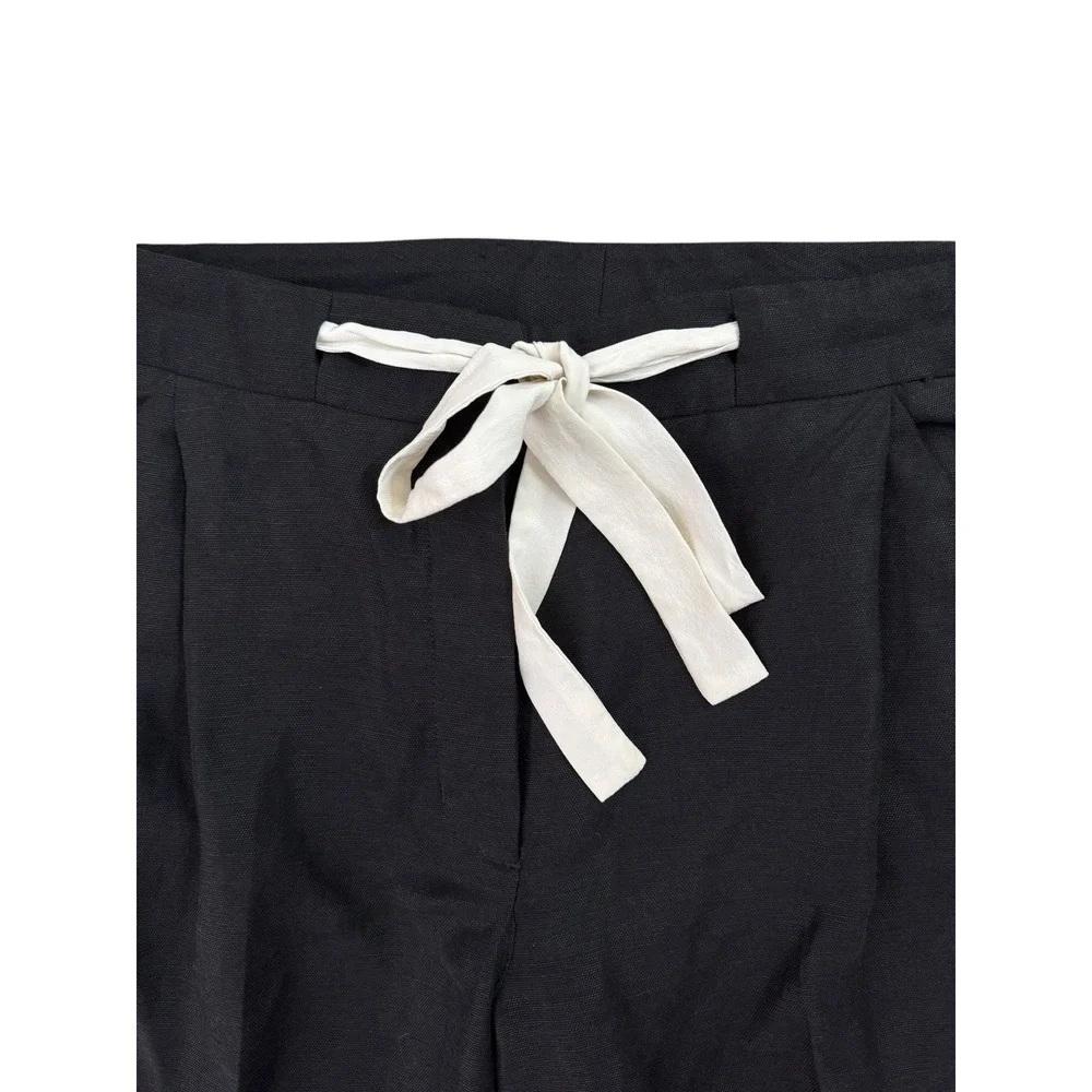 Aritzia Wilfred Linen Allant‎ Crop Pants Size 10 Black